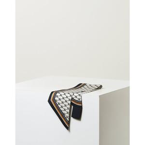 [헤지스]HISC5F640N2_여성 네이비 이니셜패턴 실크 스카프