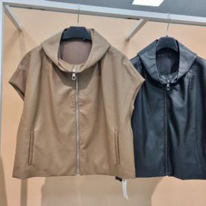 라티움 HC34 부드러운느낌 캡소매 반후드 레더페이크가죽조끼 T2553vt02