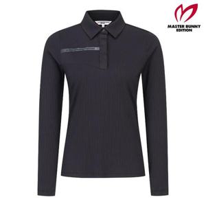 마스터바니  (421E3TO202) 여성 엠보 심볼 골조직 카라 긴팔 티셔츠