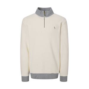 [헤지스]헤지스 아이보리 단색 면 반집업긴팔티셔츠 WHTS4D401IV