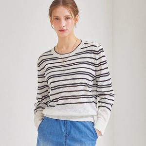 [매긴]스트라이프 숄더 버튼 니트_PBMF5M1KT2101