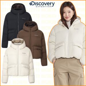 디스커버리 25FW 겨울 신상 여성 아웃포켓 다운 크롭 숏패딩 DWDJ9P056-ICDJ