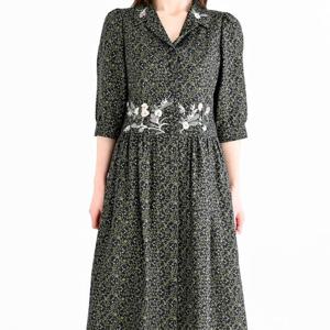 [비꼴리끄(여성)]허리 디테일 자수 원피스 B252WO3160