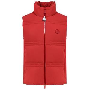 25 FW 몽클레어 x ASAP Rocky 로고 패치 지퍼업 베스트 레드 K24041A00016M6979