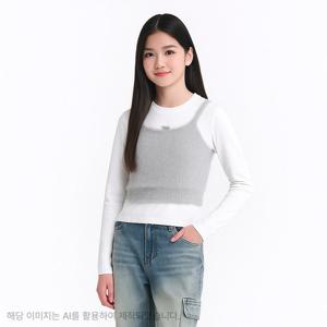 더데이걸니트 베스트 긴팔티셔츠 셋트TGKA25W02