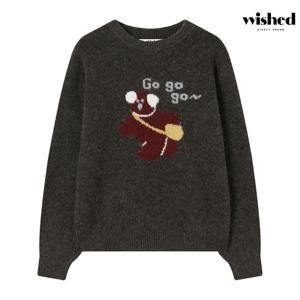 [위시드]코알라 레터링 자수 긴팔 니트 (WICDNT001)