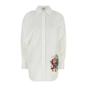 로에베 플로럴 자수 포플린 셔츠 S540Y05XAY WHITE