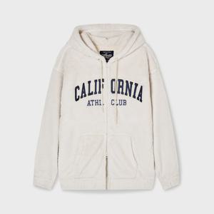 시그니처 퍼플리스 패치 후드 집업 / WHMZF4V23U