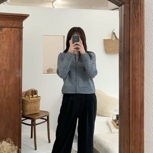 샵앤) 여성 라운드넥 단추오픈 정장 오피스룩 니트 가디건 21DS-WCD-4991-그레이