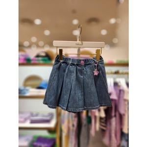 프렌치캣5 주니어 블루데님주름큐롯반바지 (T44KBP030)