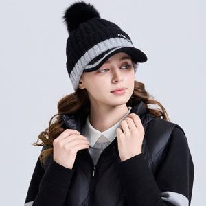 챌린저 여성 폭스퍼 탈부착 앙고라 니트 캡 블랙 CHE4WCP5883BK