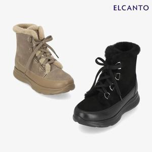 엘칸토  (LCWA14U44C) 여성 소가죽 털 앵클 부츠 4cm