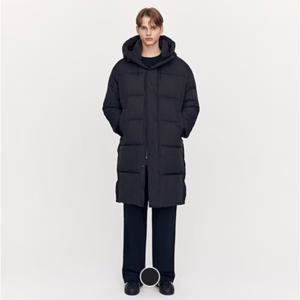 [지오다노]남성 오버핏 후드 롱 패딩 점퍼 075927