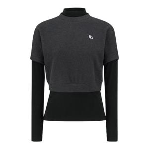 M 파리게이츠골프긴팔티 NQC 521D4TR503_BK 여성 기모 크롭 레이어드 티셔츠