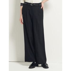 [빈폴레이디스] 울 와이드 원턱 슬랙스  블랙 (BF5X21C595)