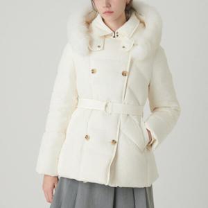 [샤틴]폭스퍼 후드넥 탈,착 덕다운 숏패딩S244M801A02_JK