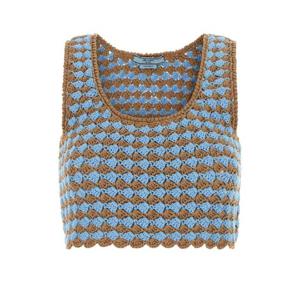 PRADA Tow tone crochet crop top P29B65SOOO16SX F0HDX