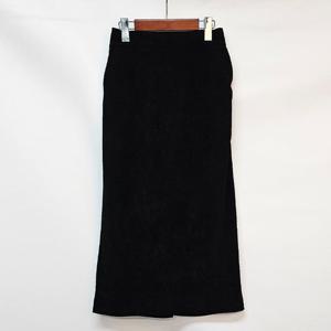 샵앤) 여성 뒷밴딩 사이드 포켓 골덴 골지 롱 스커트 LL-WSK-5022-블랙