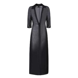 24FW Givenchy 롱 kaftan in 실크 앤 linen blend  Lapel collar 히든 button closure three quarter sleeves  BW223315LV001