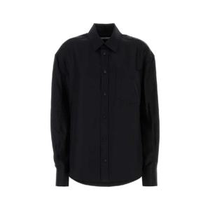 25FW 알렉산더왕 블랙 satin 오버사이즈 셔츠 1WC4251152001