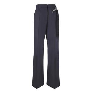 프라다 High waisted gabardine trousers tailored 컷 with pleats front 집 앤 훅 closure silver 키 shaped charm detail  P238I15CDF0008