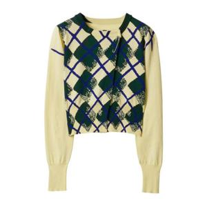 25SS Burberry argyle intarsia cropped 코튼 점퍼 8080924A4652