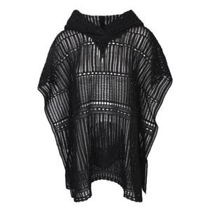 24FW Givenchy 블랙 crochet poncho featuring a 후드  Intricate 니트 design with 3 4 sleeves  BW90QW4ZMP001