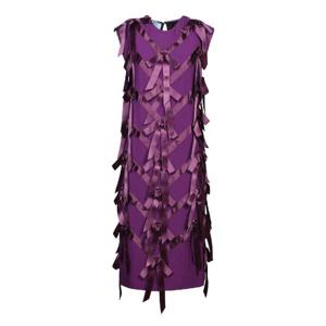 24FW 프라다 Sleeveless sable fabric 드레스  보우 embroidery throughout  히든 back closure  P3N88R15ZQF0233