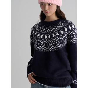 (355Y51LY4R) [에잇세컨즈] 윈터 자카드 풀오버  네이비