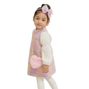 [프렌치캣(정상)]연보라 체크 원피스(Q55DCO100)