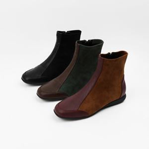 [신난다슈]여성 앵클부츠 2cm 3종 발편한 여자 숏 스판 플랫 앵글 부츠 스웨이드 BL255008