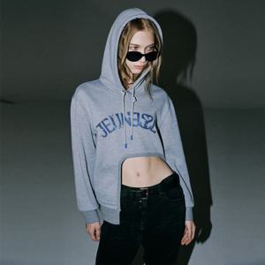 [나이스클랍]비대칭 그래픽 후드 티셔츠 N233PWT930_DG