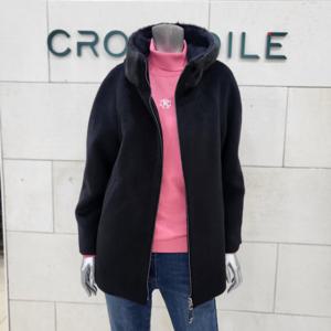[크로커다일레이디]밍크카라 알파카반코트CLEWLF101-BK_BP