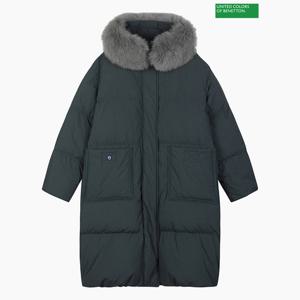 베네통 NEW 폭스퍼후드 구스롱패딩 BAPDA9561