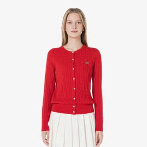 라코스테 공식 여성 케이블 크루넥 가디건 AF091E-54N 240