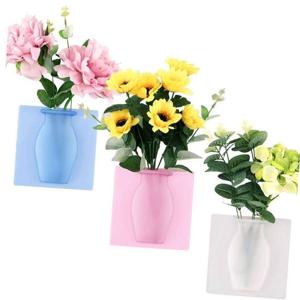 벽에 붙이는 실리콘꽃병 화병 벽부착 벽장식 인테리어