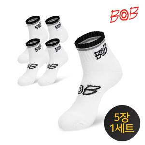 [BOB골프 기획신상 출시] 비오비골프 남성 라인포인트 중목 골프양말 5장 1세트 - BGM5ASC904