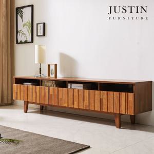 [저스틴퍼니처]리얼 멀바우 원목 선반형 거실장(2000)