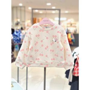 [프렌치캣 9D] 아이보리 앵두 맨투맨 티셔츠 (Q56DDT160)