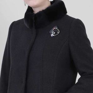 애비뉴투지 엄마옷 토끼털 차이나 카라 브로치 가을 겨울 하프 코트 J11512