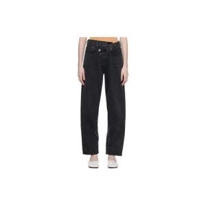 25 FW 에이골디 여성 블랙 크로스 데님 진 232214F069006