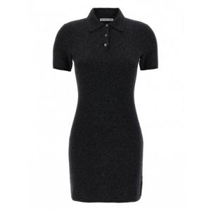 알렉산더 왕 쇼트 슬리브 위드 니트 로고 패치 폴로 드레스 4KC4256063 010