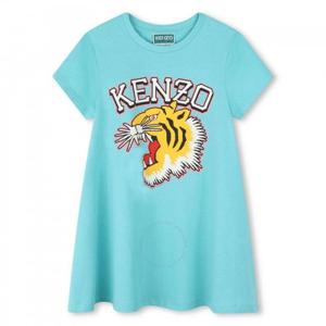 겐조 여아용 바시티 타이거 프린트 코튼 드레스 K60832-751