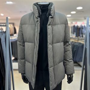 [레노마 옴므]F/W 카키 구스다운 토끼털 카라배색 점퍼 QLMBU61_