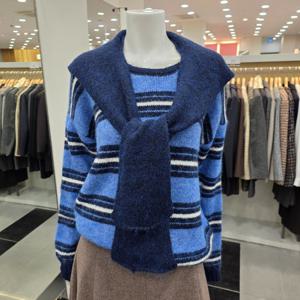 [KL]KKSEPL2001단가라 어께숄  니트-1