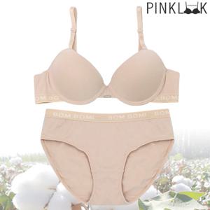 [핑크룩] 원더컬러풀 코튼 브라팬티2종세트/베이지