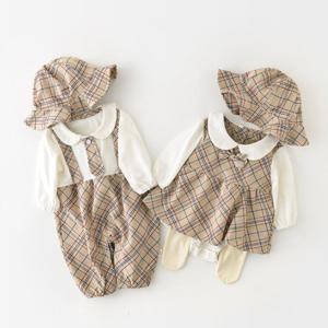 [조이멀티]베이지체크 남아여아 아동정장 모자세트204476