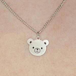 르클레보 아기곰돌이 미아방지 실버목걸이 SN9372