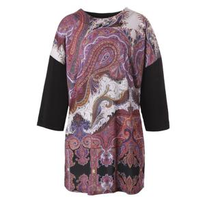 [몬테밀라노]페이즐나염 배색 롱 티셔츠 XK206T1240