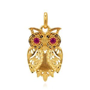 [한국금다이아몬드] 여자 순금 펜던트 루비 부엉이 날개 24K 7.5g 팬던트